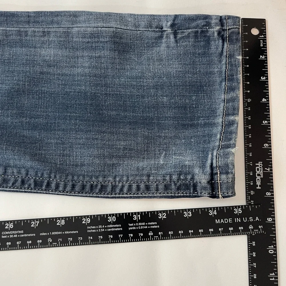 Wrangler Rock 47 Jeans Mens 33x36 Blue Denim Slim Straight Cowboy Rodeo Ranch